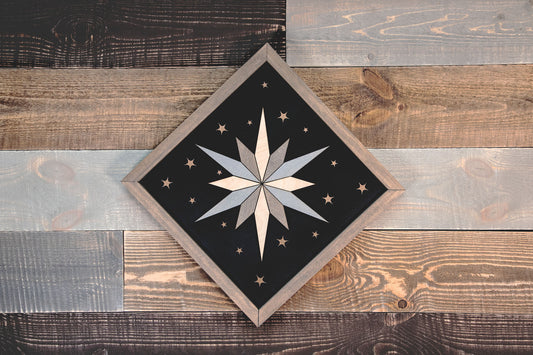 Star Mosaic 3D Wood Sign