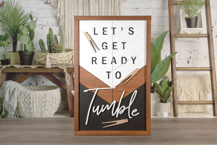 Let's Get Ready To Tumble Wood Sign 13x20 Inches