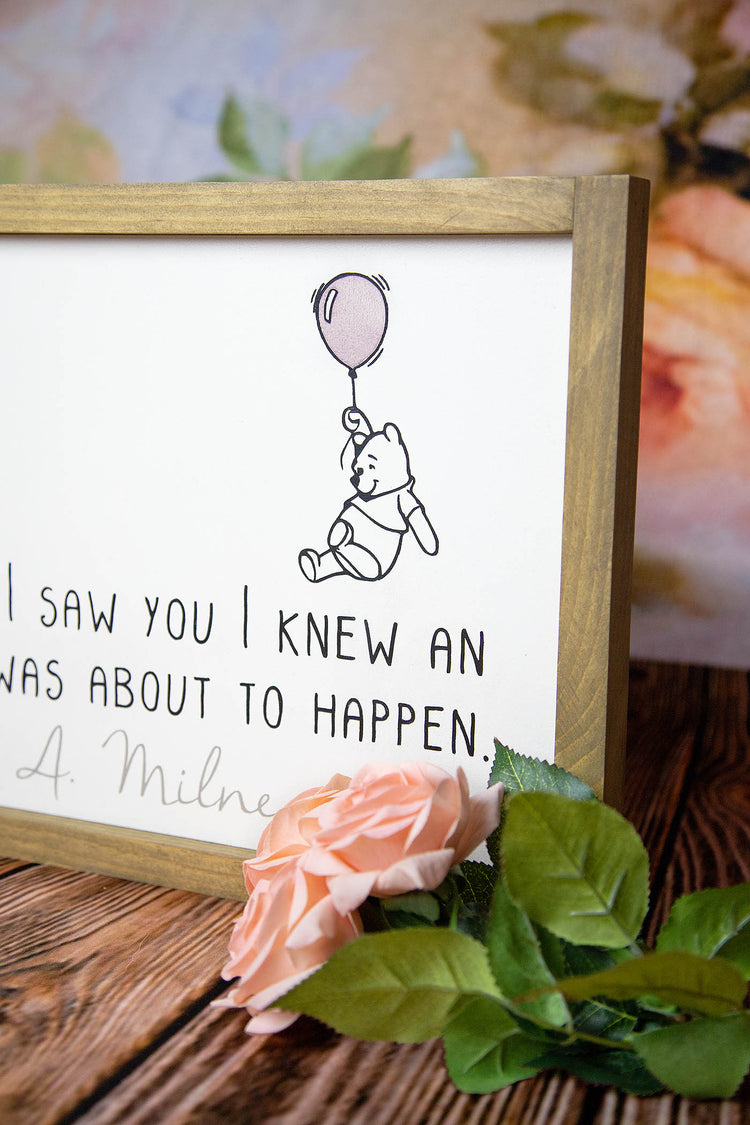 A. A Milne Adventure Winnie The Pooh Sign 12x18