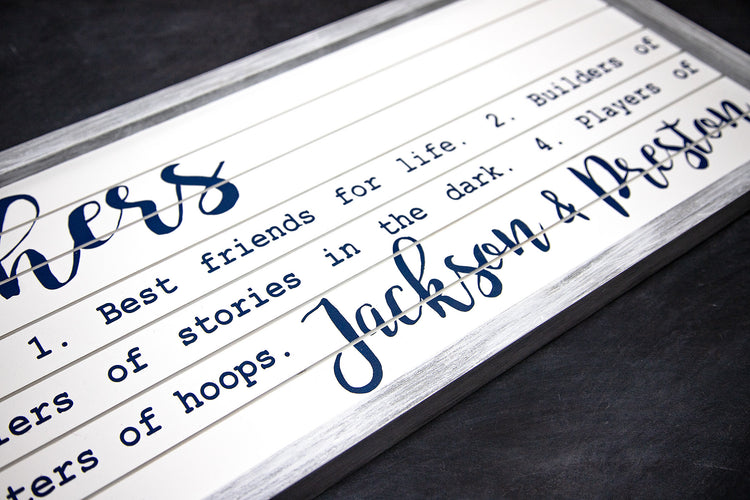 Brother Custom Name Definition Sign 18x12 or 30x12