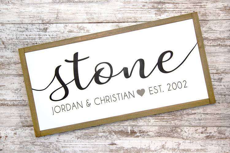 Custom Name Established Sign 24x12