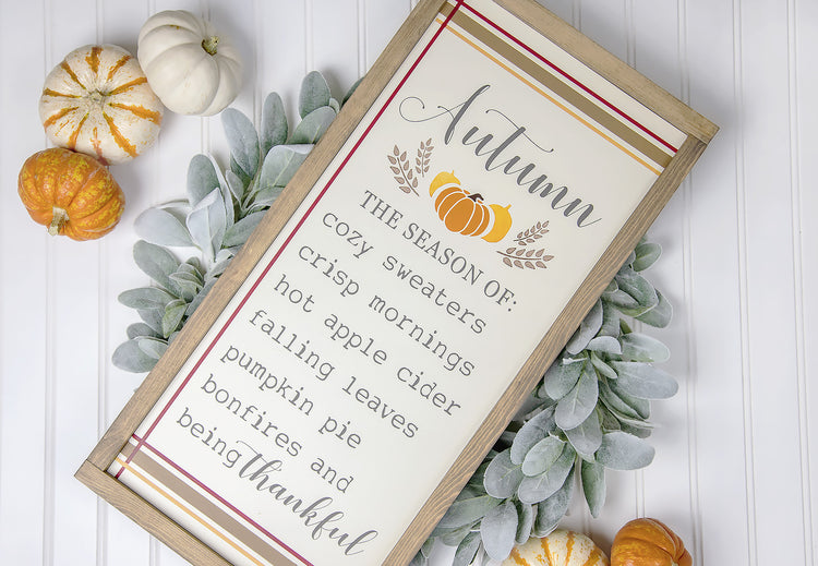 Autumn Season Of Wood Sign 12x24