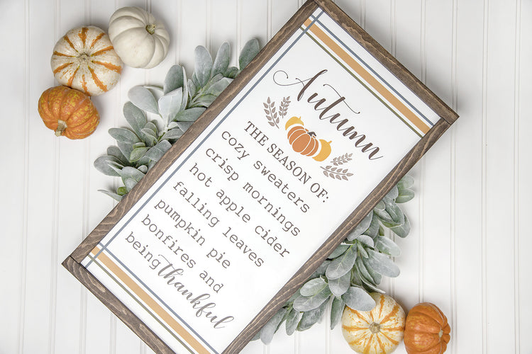 Autumn Season Of Wood Sign 12x24