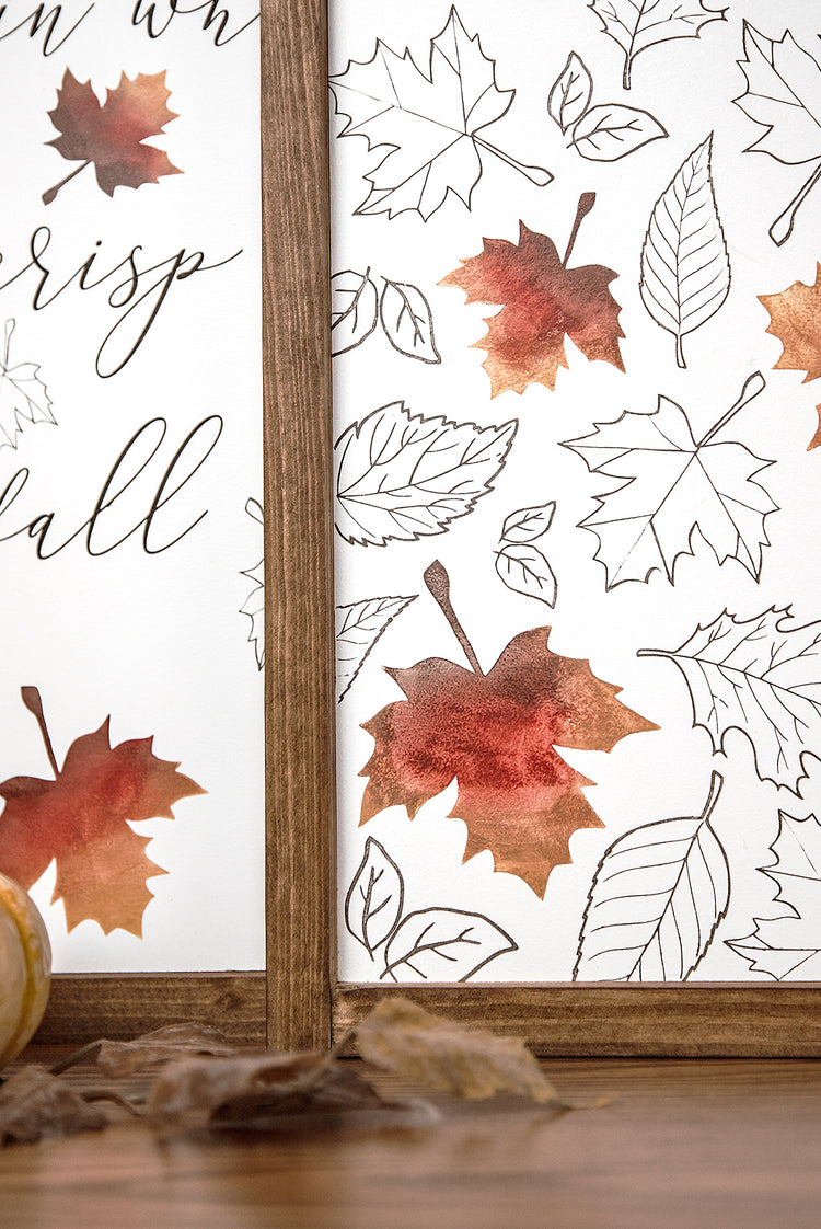Falling Leaves Ombre Wood Sign 13x15