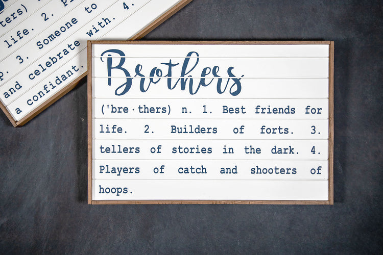 Brother Definition Shiplap Inspired Wood Sign 12x18