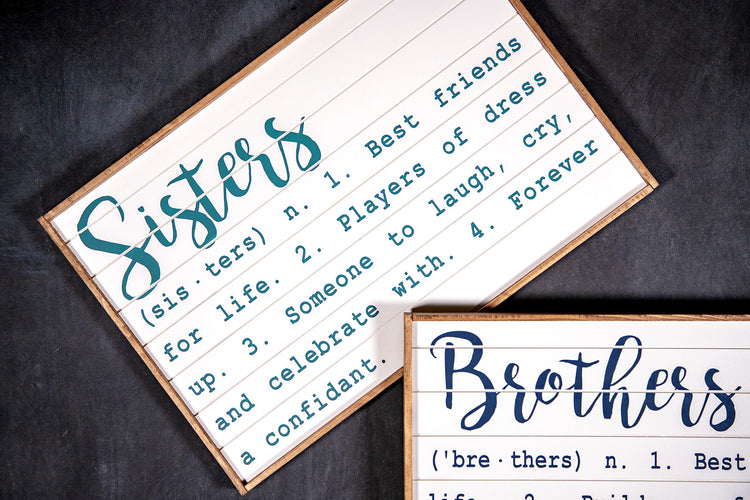 Sisters Definition Shiplap Wood Sign 18x12