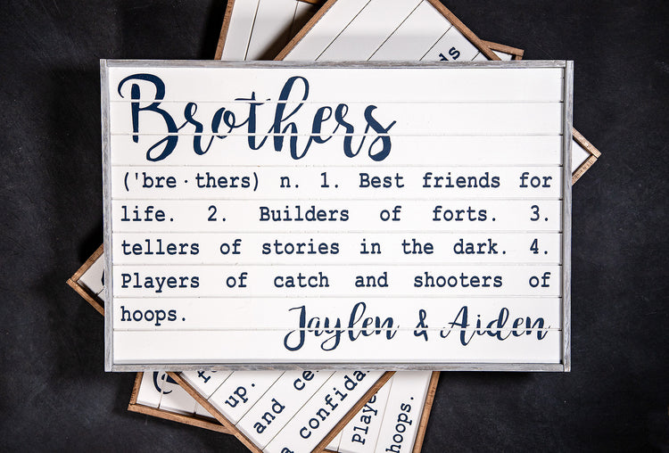 Brother Custom Name Definition Sign 18x12 or 30x12