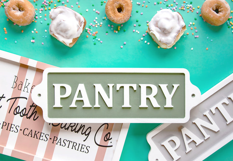 Pantry Embossed Wood Sign 21x6