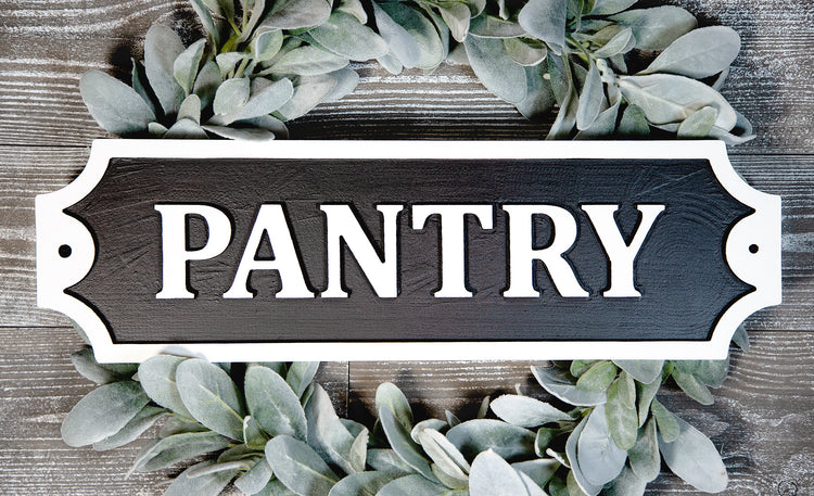 Pantry Embossed Wood Sign 21x6