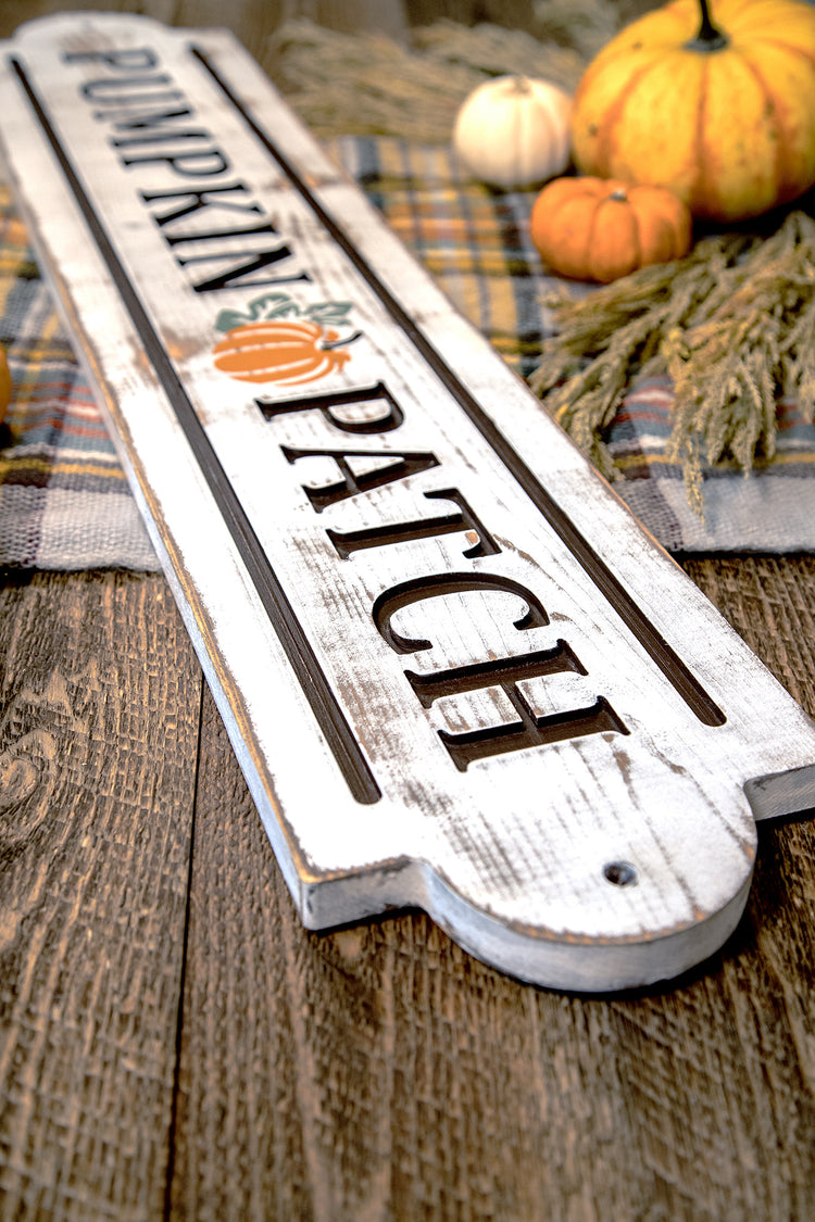 Pumpkin Patch Engraved Wood Sign 36x7