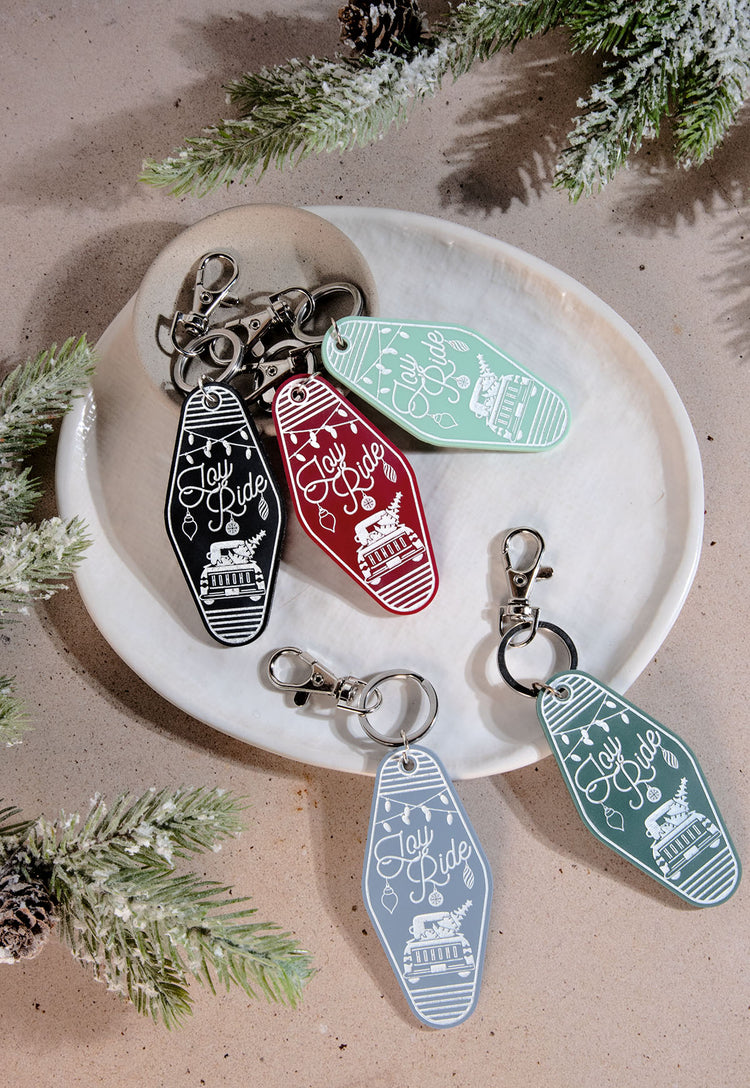 Joy Ride Holiday Lights Acrylic Retro Keychain