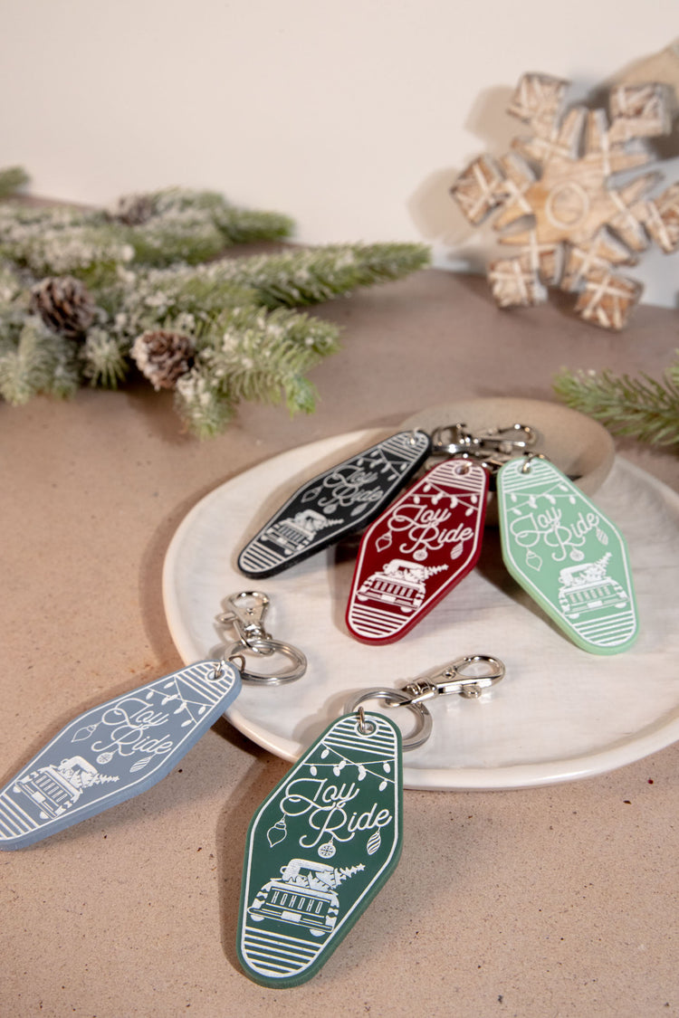 Joy Ride Holiday Lights Acrylic Retro Keychain