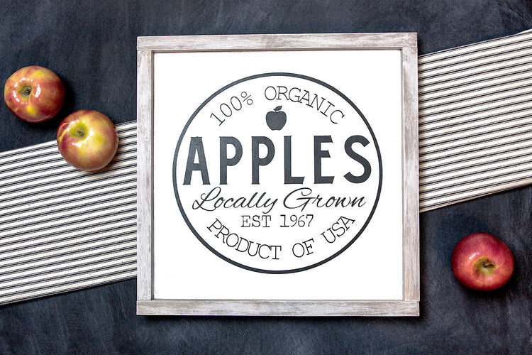 Locally Grown Apples Wood Sign