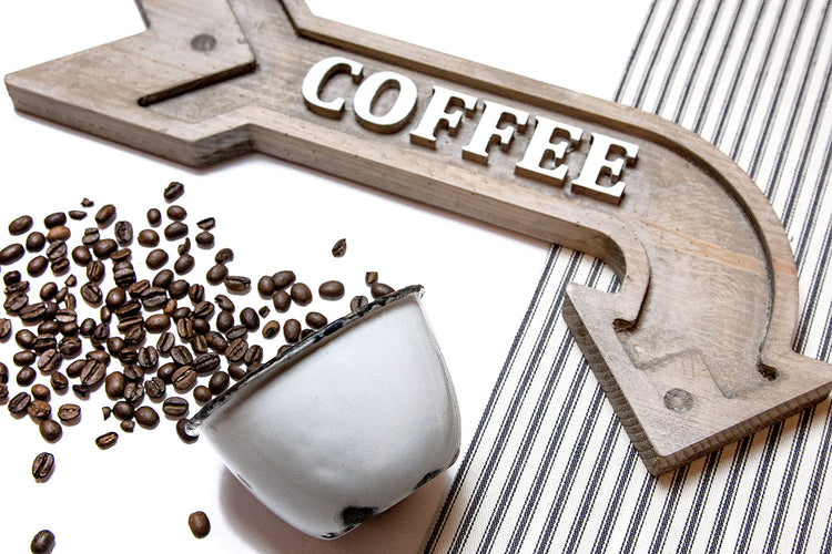 Coffee Embossed Wood Arrow 12 in.