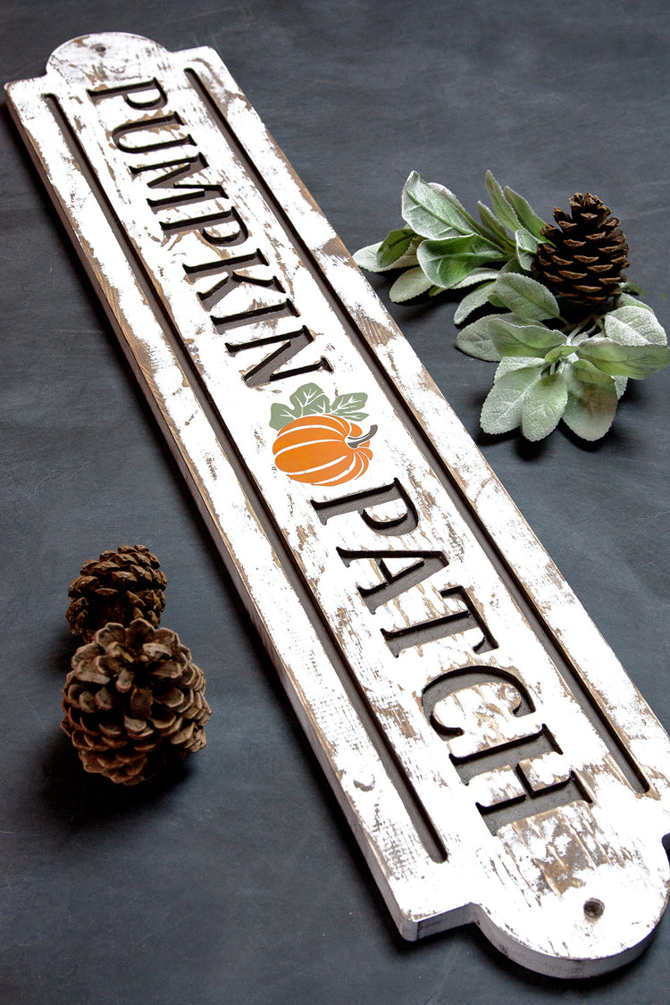 Pumpkin Patch Engraved Wood Sign 36x7