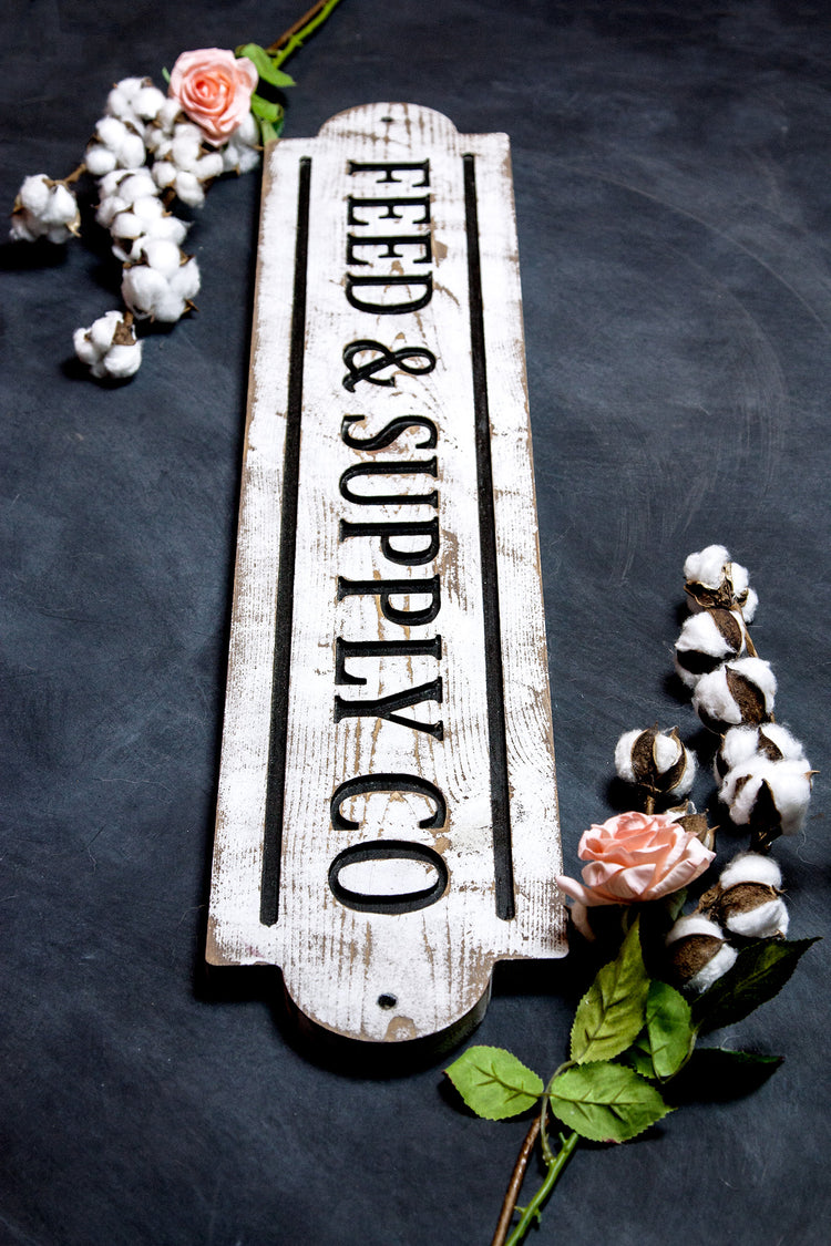 Feed & Supply Co Engraved Wood Sign 36x7