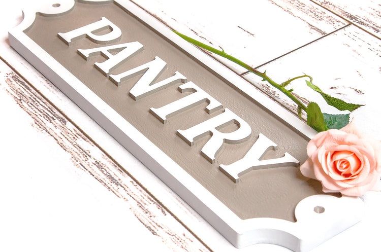 Pantry Embossed Wood Sign 21x6