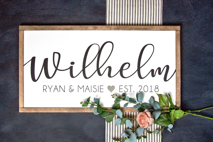Custom Name Established Sign 24x12