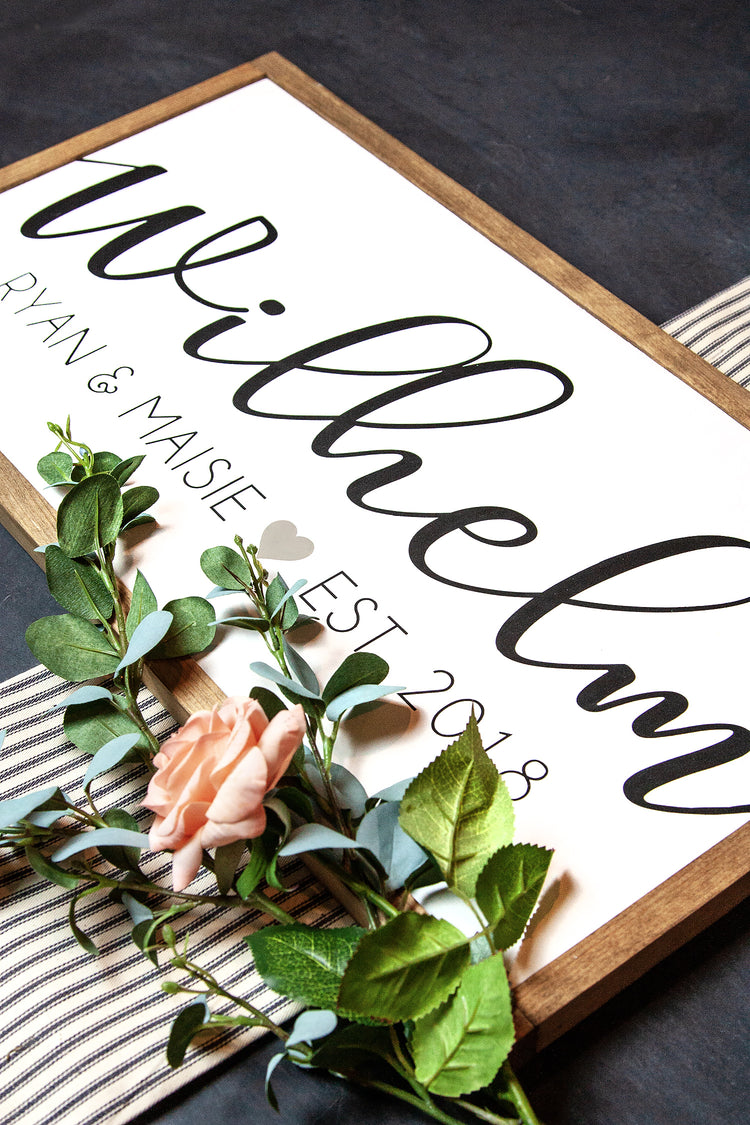 Custom Name Established Sign 24x12