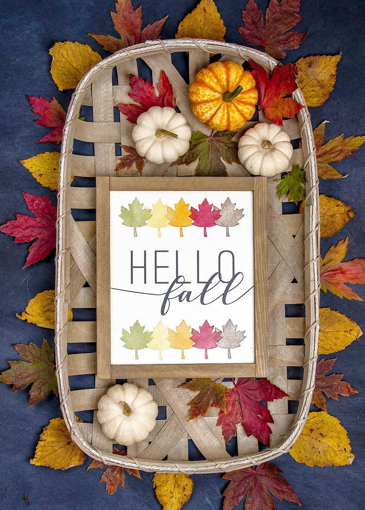 Hello Fall Wood Sign 11x9.5