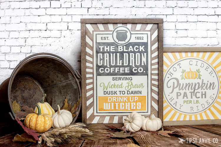 Black Cauldron Coffee Company Wood Sign 17x13