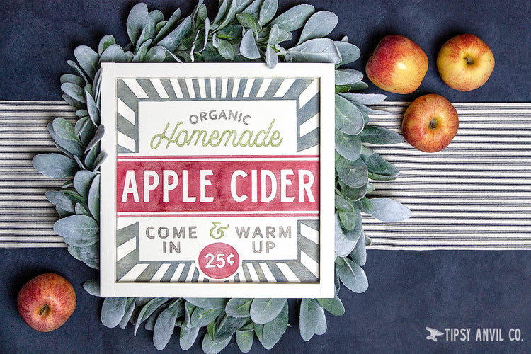 Homemade Apple Cider Wood Sign