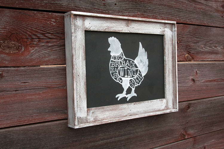 Poultry Butcher Cut Wood Wall Sign 16x11.5