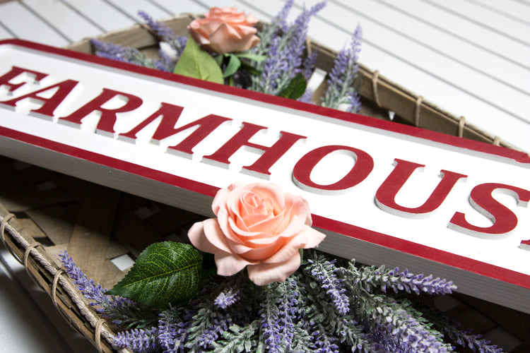 Farmhouse Embossed Wood Sign 25x6