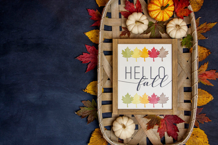 Hello Fall Wood Sign 11x9.5