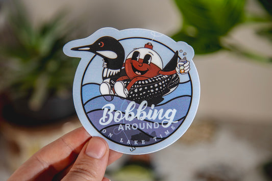 Bobbing Around on Lake Time Loon Sticker