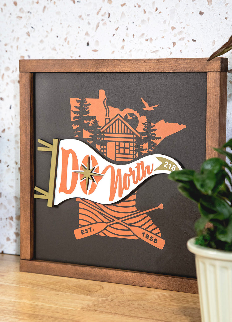 Do North Minnesota Wood Sign 13x13
