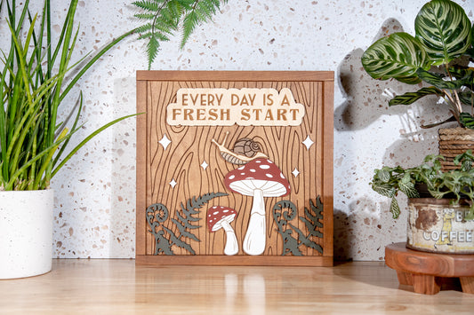 Every Day is a Fresh Start  Wood Sign 15x15