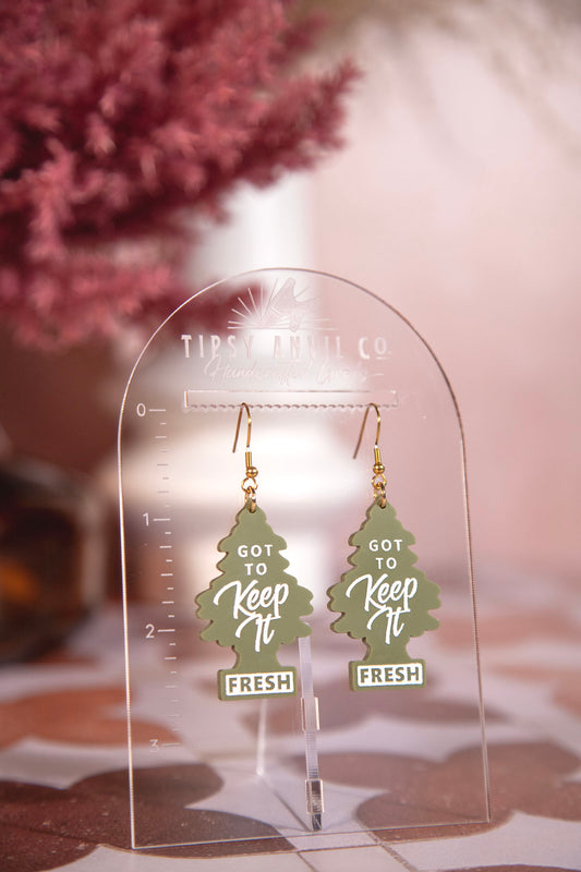 Got To Keep It Fresh Tree Acrylic Earrings