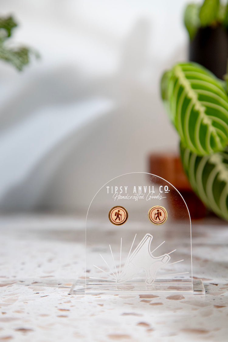 Hike Wood Stud Earrings