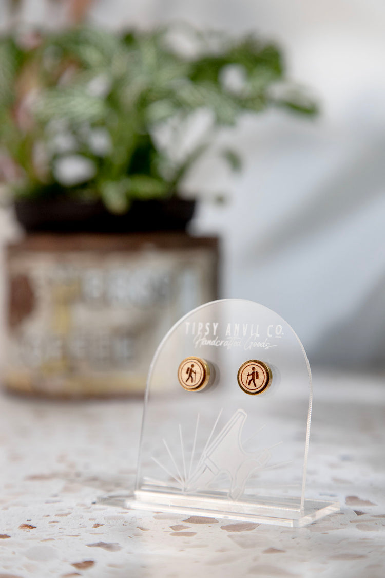 Hike Wood Stud Earrings