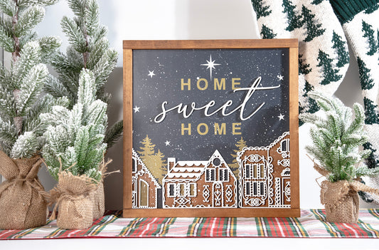 Home Sweet Home Gingerbread Sign 15x15
