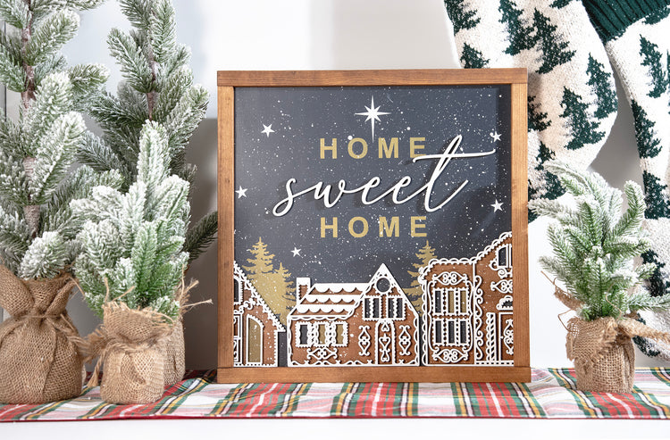 Home Sweet Home Gingerbread Sign 15x15