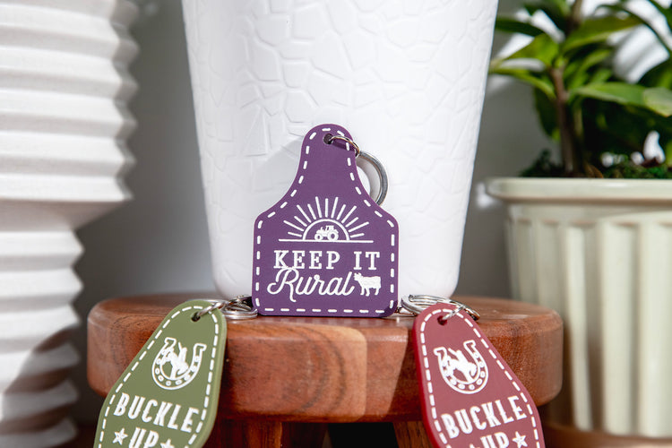 Keep It Rural Retro Keychain