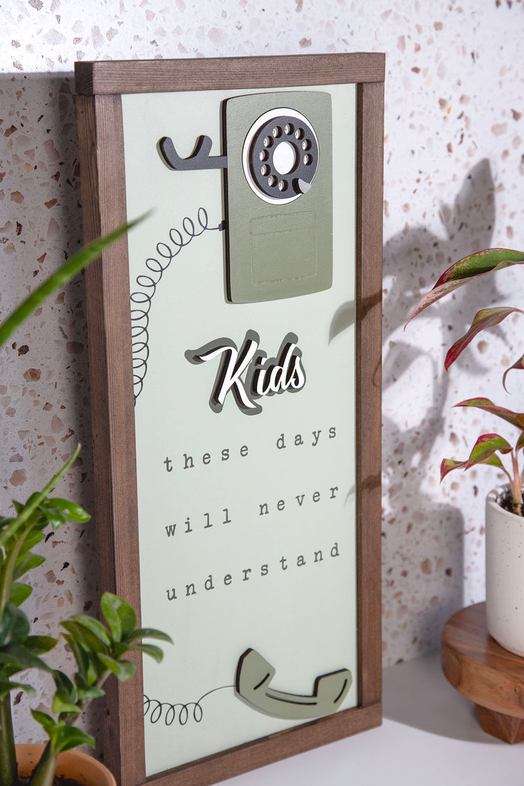 Kids These Days Retro Telephone Sign