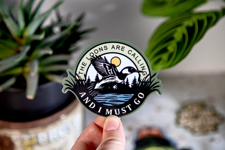 The Loons Are Calling Embossed Sticker