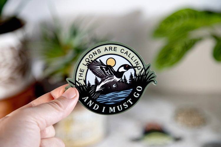 The Loons Are Calling Embossed Sticker