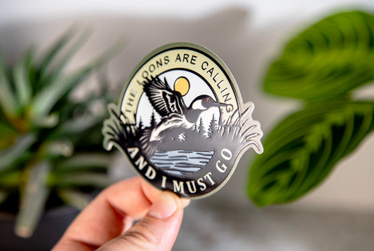 The Loons Are Calling Embossed Sticker