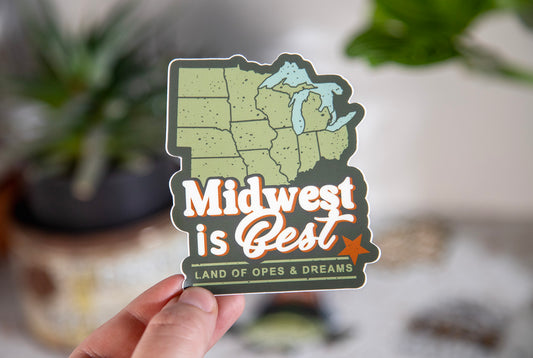 Midwest is Best Sticker 3x3.4