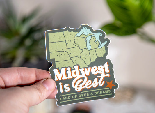 Midwest is Best Sticker 3x3.4