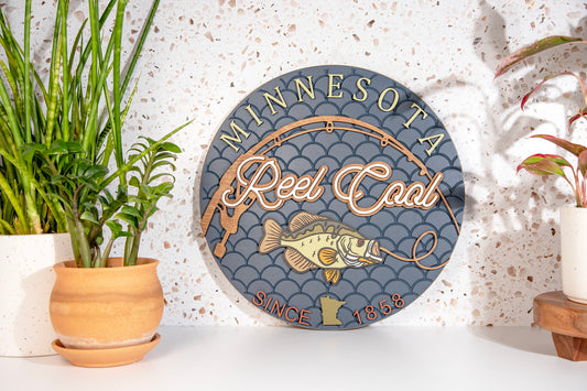 Minnesota Reel Cool Engraved Round Sign