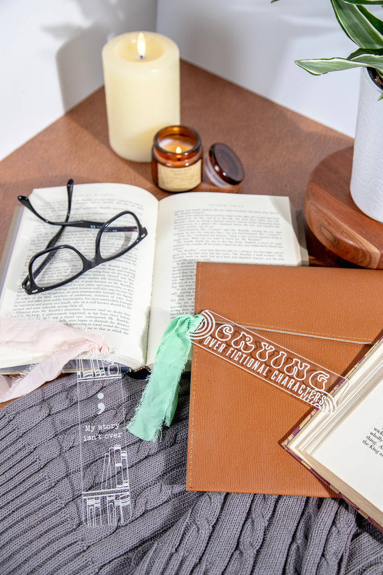 Crying Over Fictional Characters Acrylic Bookmark