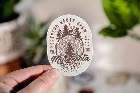 Minnesota Roots Grow Deep Sticker 2.5x3