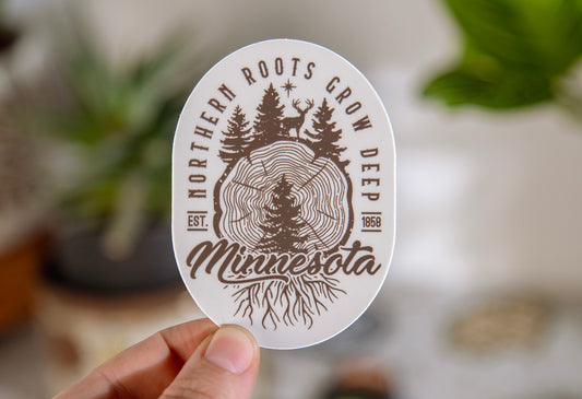 Minnesota Roots Grow Deep Sticker 2.5x3