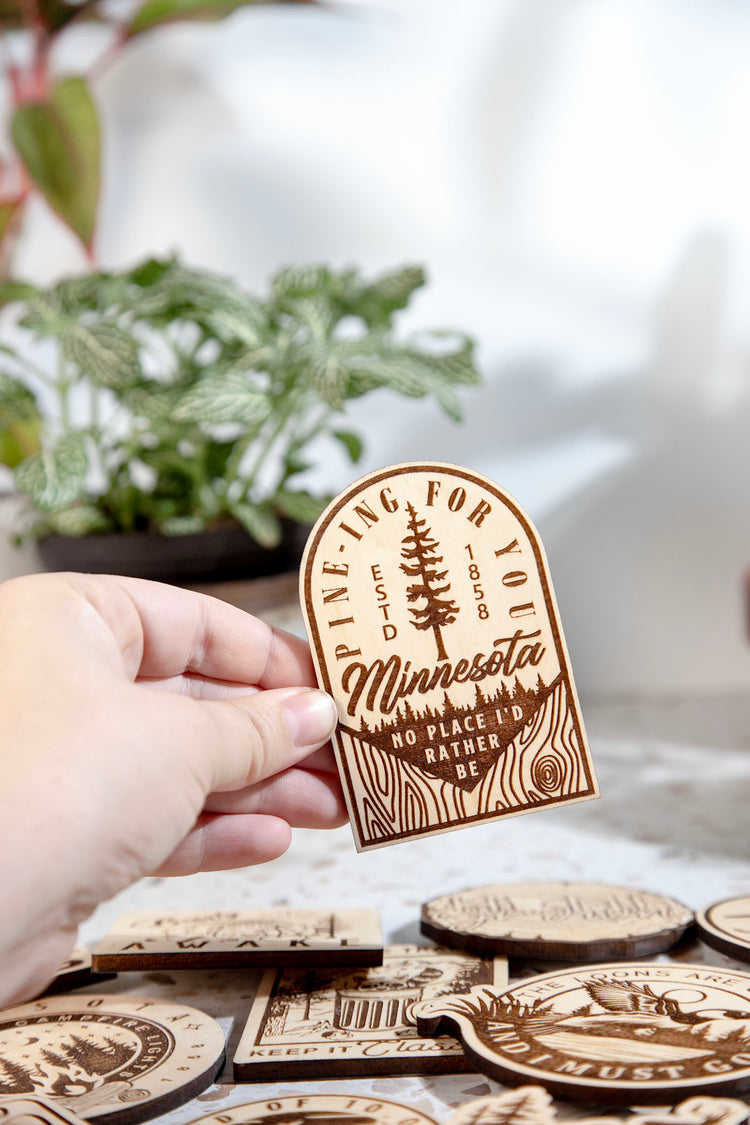 Pine-ing For You Minnesota Wood Magnet