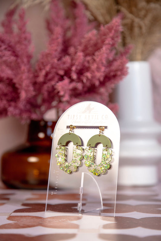 Scallop Acrylic Dangle Earrings